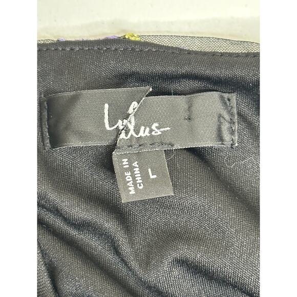 Lulus NWOT Thriving Poise Black 3D Floral Embroidered Tie-Strap Maxi Dress L - Picture 5 of 8